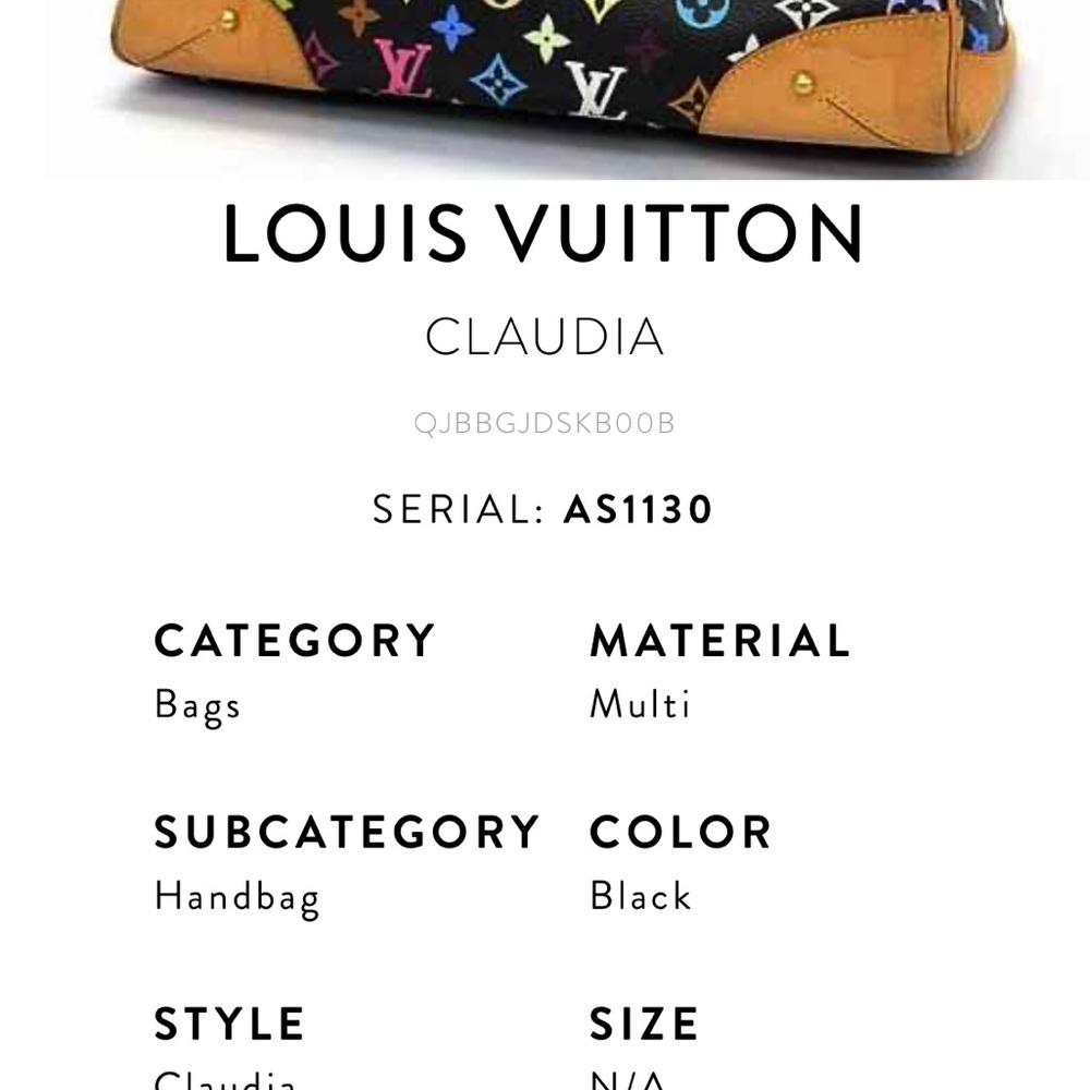 Louis Vuitton Authentic ๐ฏ Macadamia Black Multi Claudia Designer Women's Bag - Picture 17 of 17